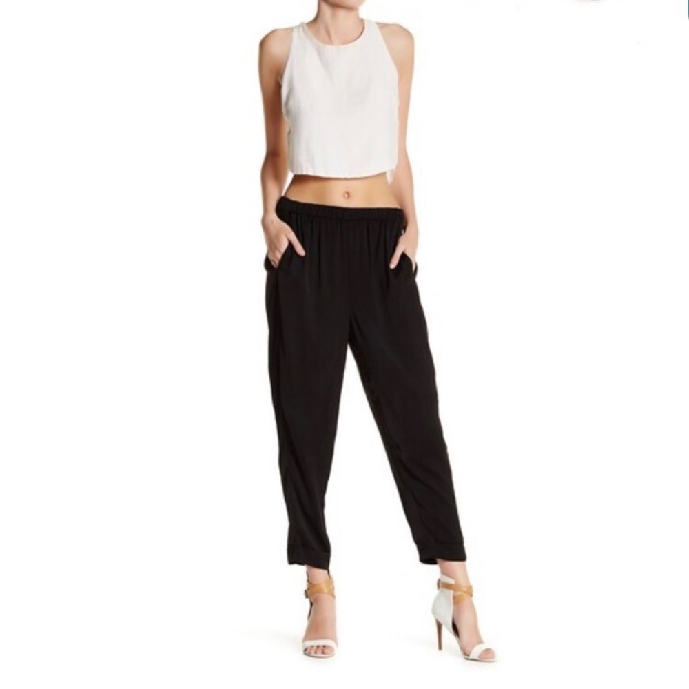 Lysse Relaxed Crop Pants Jogger Black Athletic